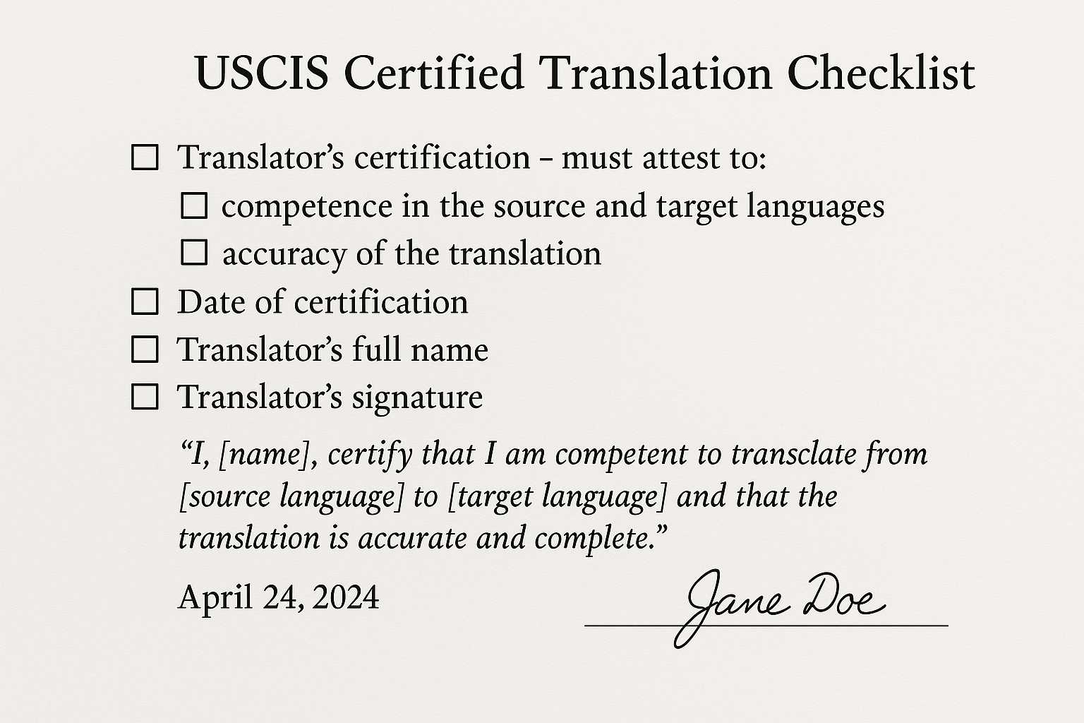 Translation Checklist Essentials