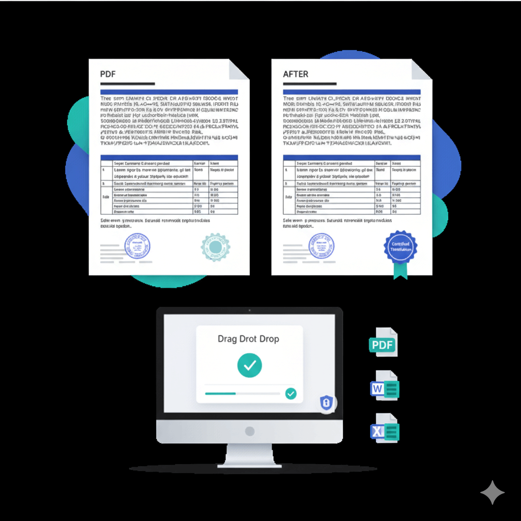 Best doc translator hero showing preserved PDF formatting, secure upload, and certified translation.