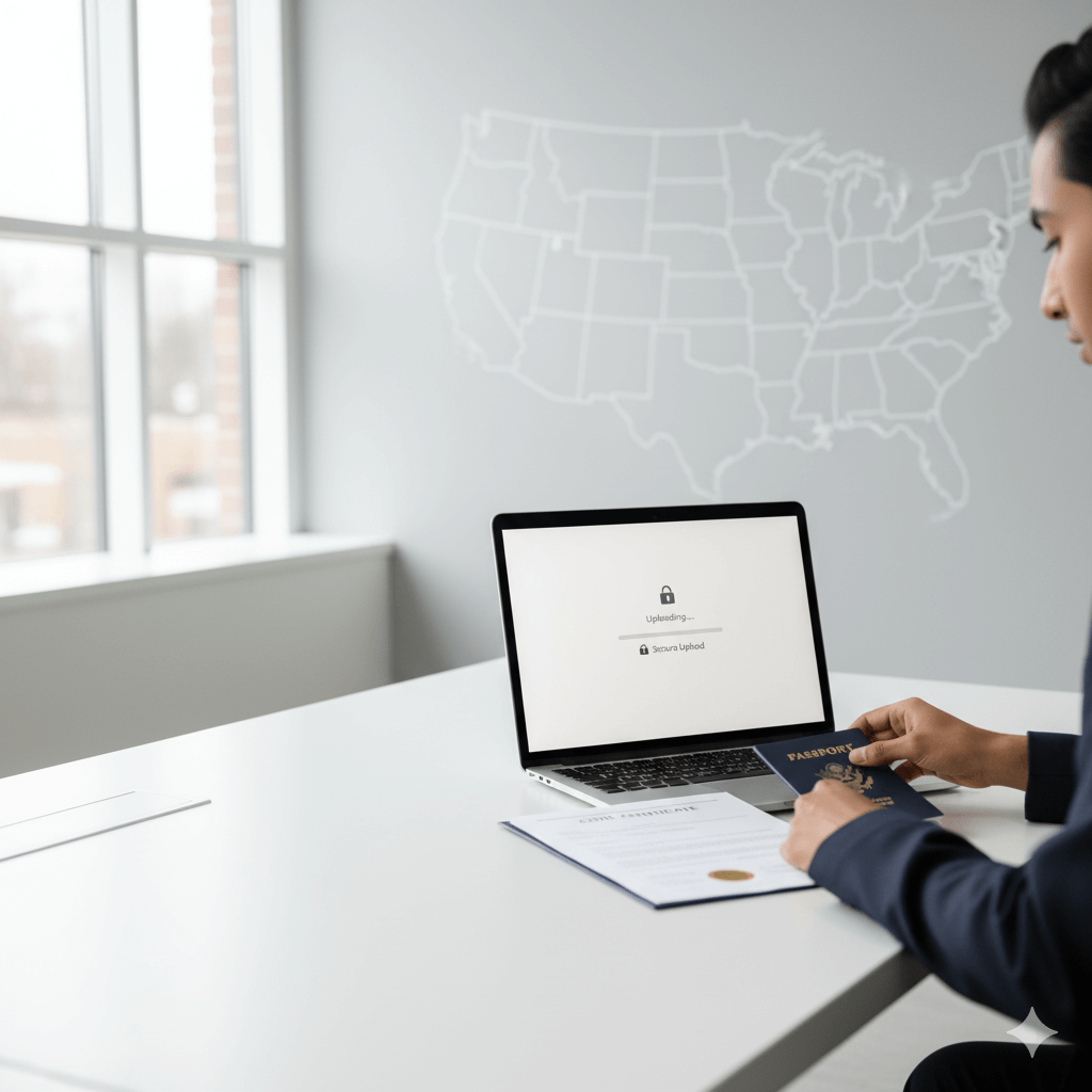 Certified translation services near me — professional uploading documents with nationwide coverage