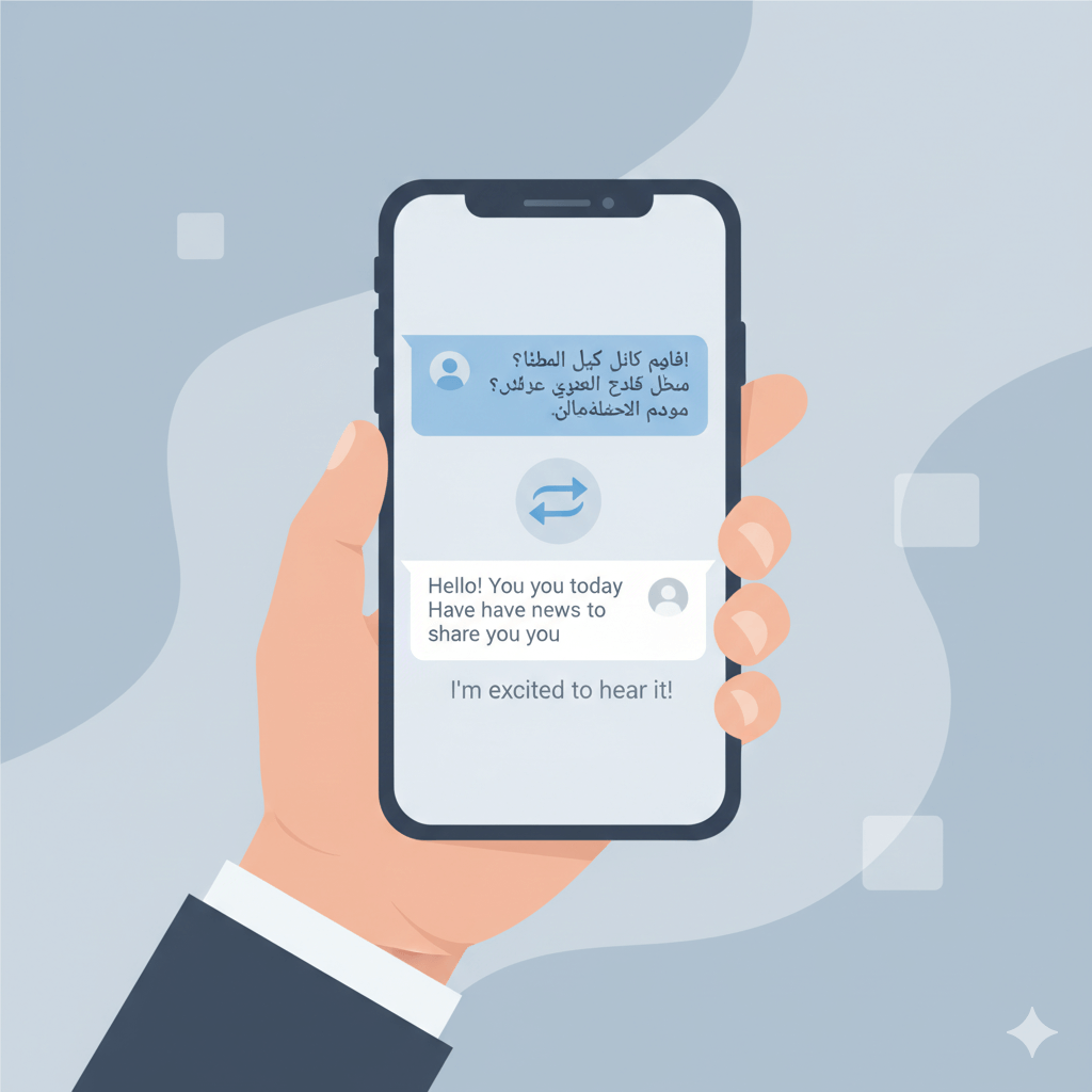 Phone showing a text message translated to English by a professional service
