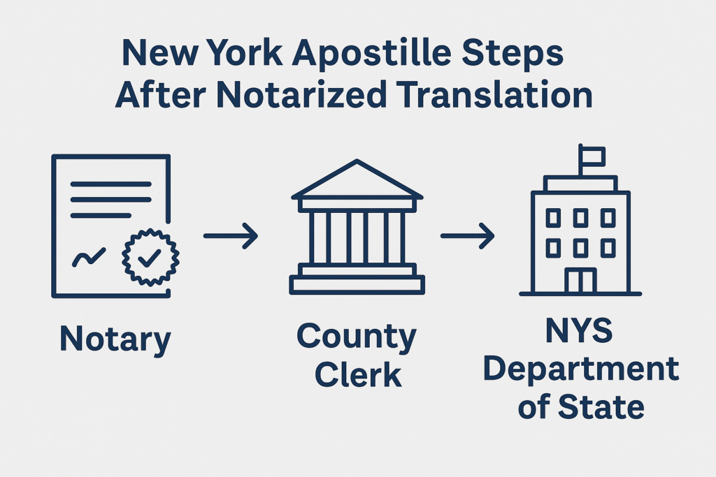new york apostille steps after notarized translation