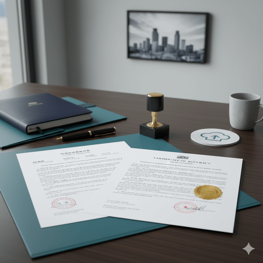 Certified Chinese translation services in Minnesota with Minneapolis backdrop