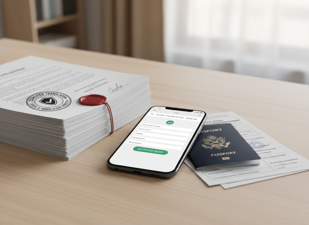 Certified translation company near me providing approved translations passports and visa documents