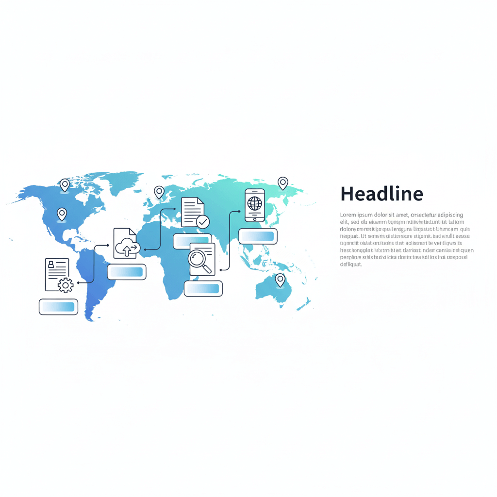 Global dashboard illustrating business-to-business translation services workflow across regions.