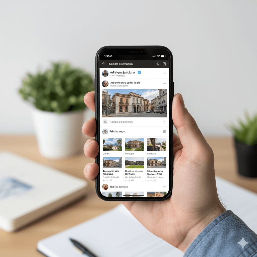 Social ad transcreation on a smartphone—localised headlines and CTAs reviewed by a marketing translation specialist.