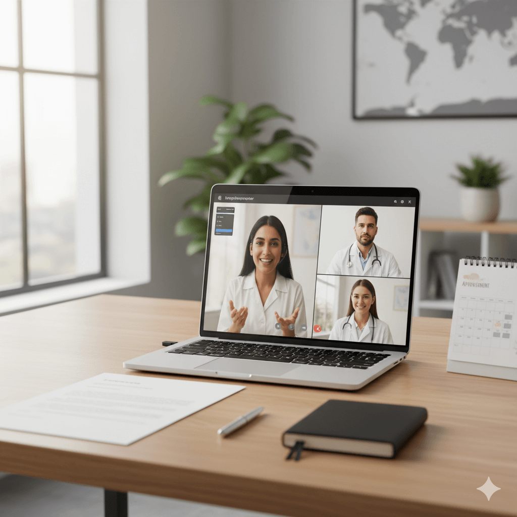 arabic interpreter near me providing remote video interpreting for a medical appointment
