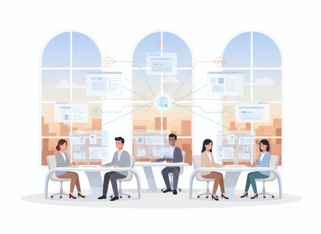 language services companies team managing multilingual translation and localisation projects in phoenix office