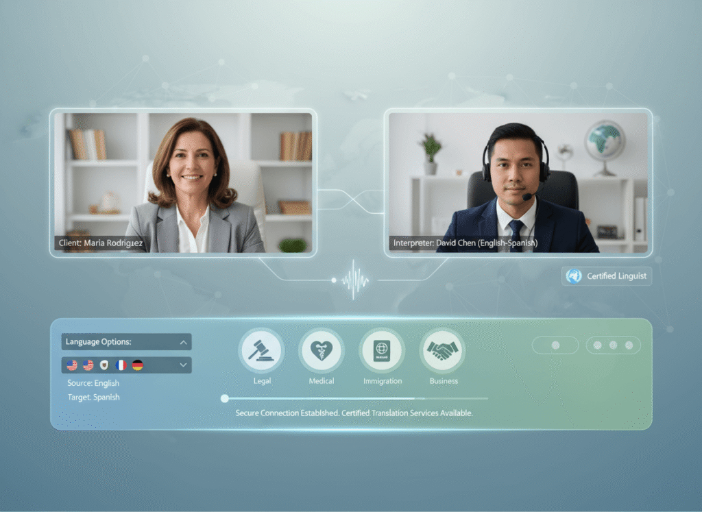 live online language interpreter platform for legal medical and uscis appointments