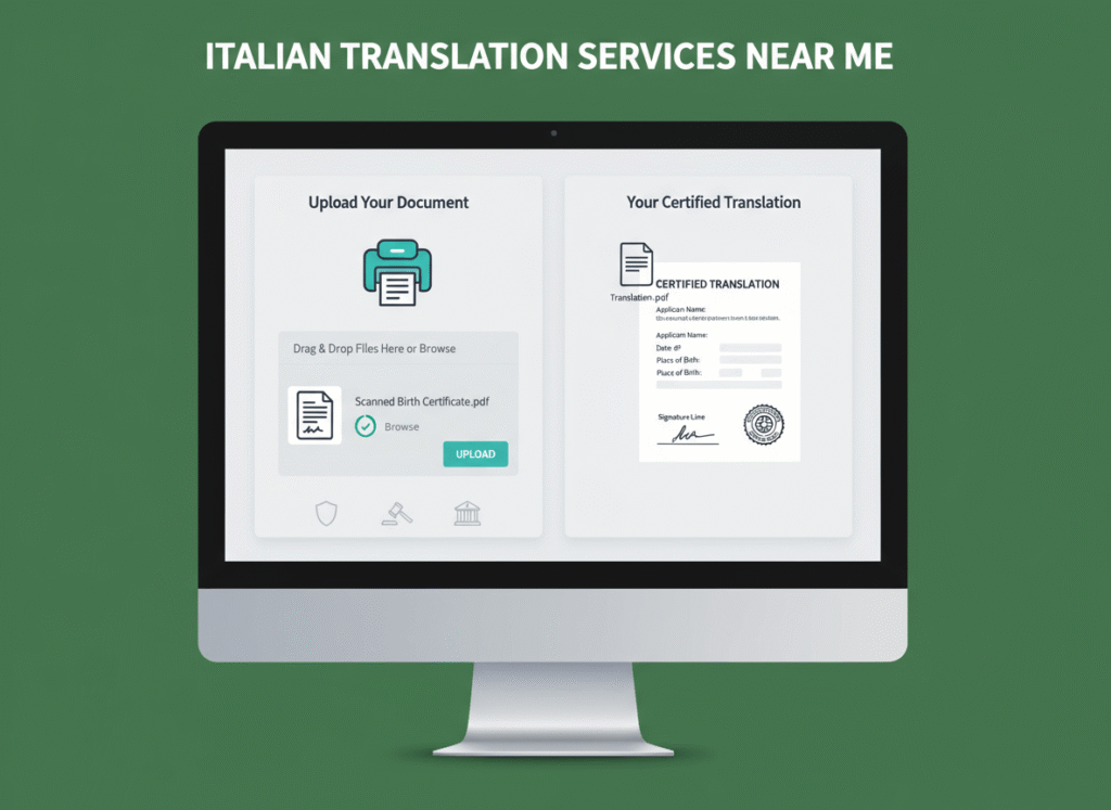 secure online italian translation services near me portal with certified document preview