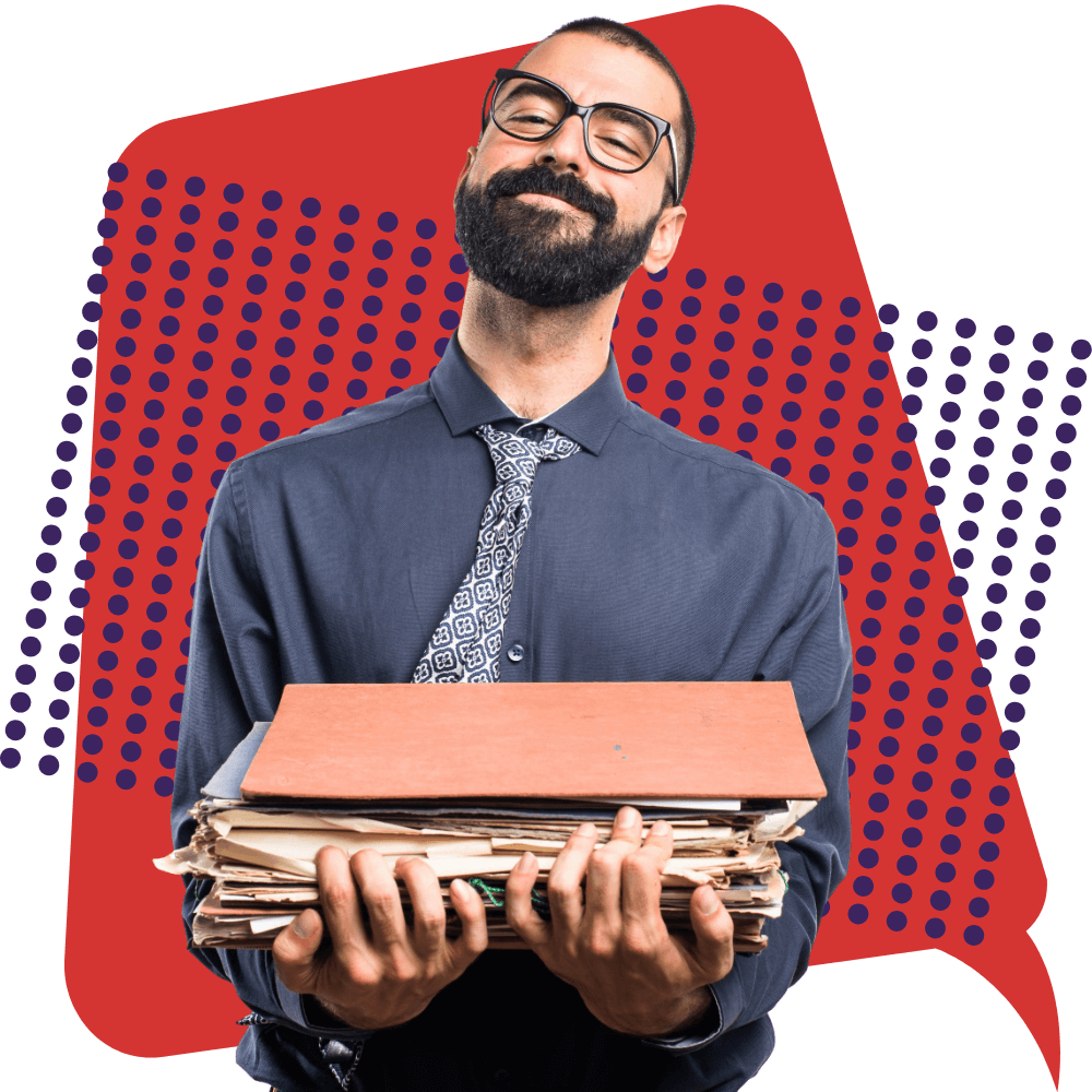 Professional translator holding immigration document
