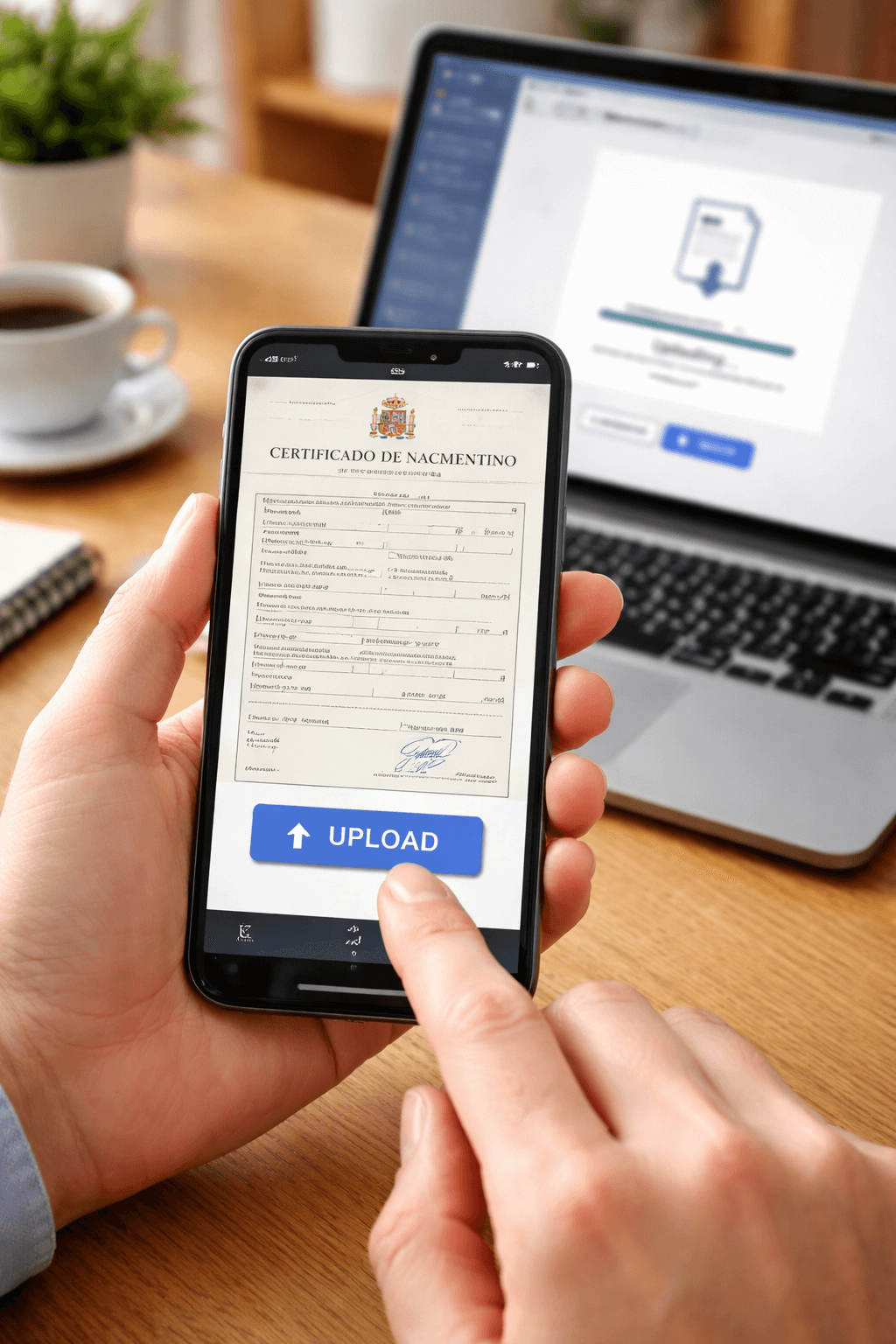 Spanish translation service for certified document uploads