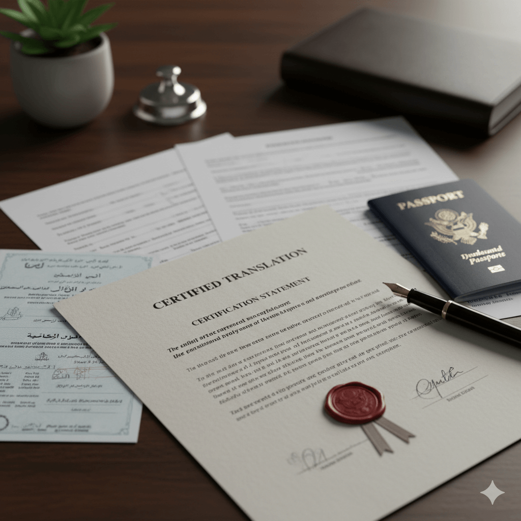 Certified birth certificate translation for U.S. immigration