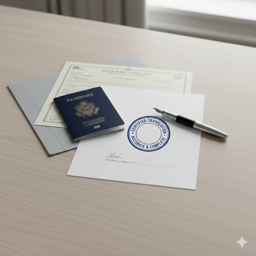 Certified birth certificate translation for passport application
