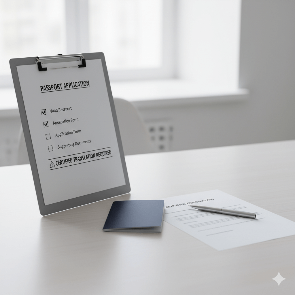 Checklist showing when a birth certificate translation is required