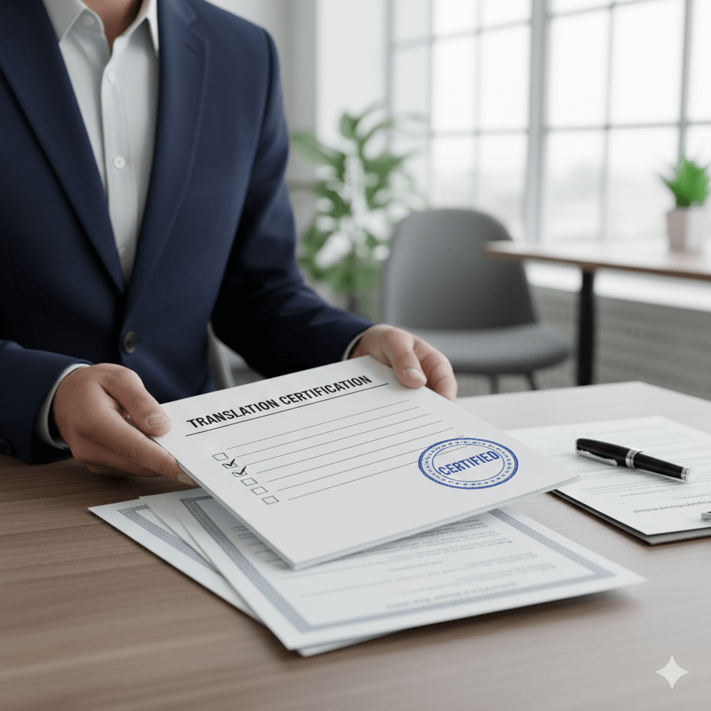 Document review of a certified birth certificate translation for USCIS requirements