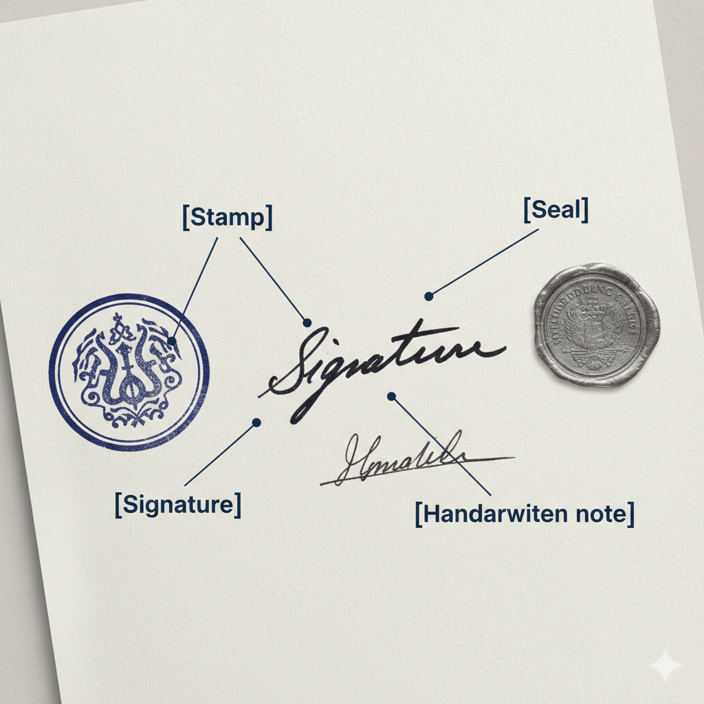 How to translate stamps, seals, and notes on a marriage certificate into English