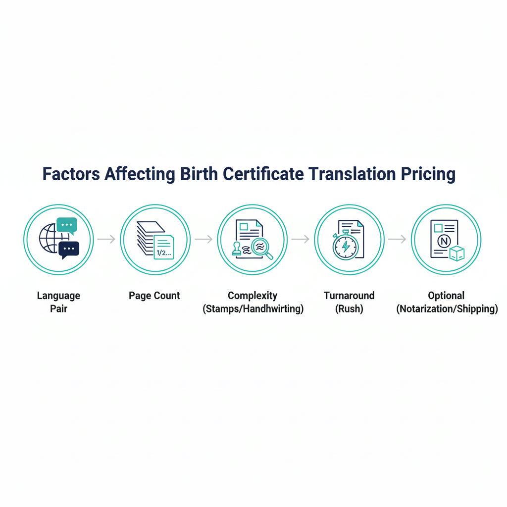 Key factors that affect birth certificate translation price