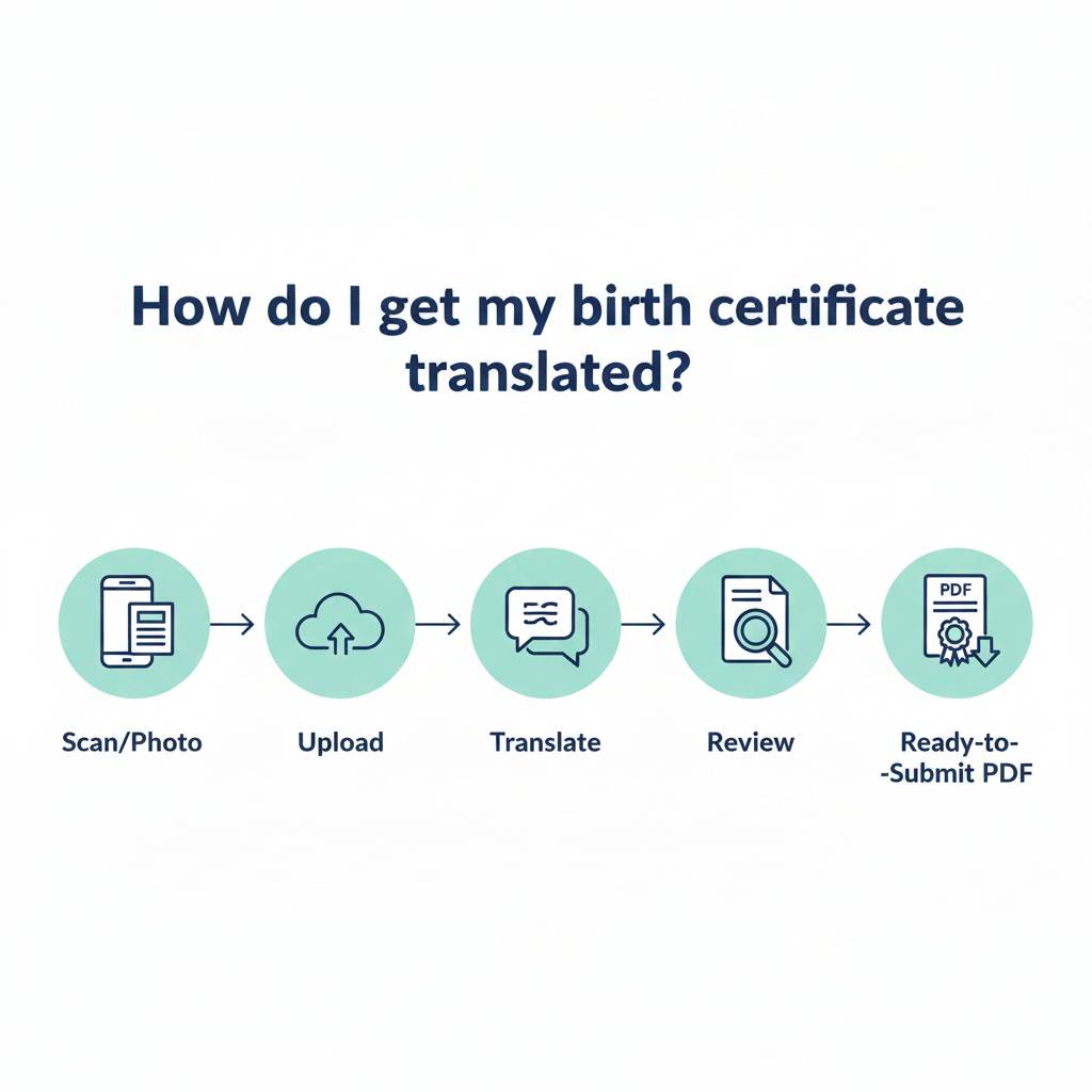 Step by step birth certificate translation process for USCIS