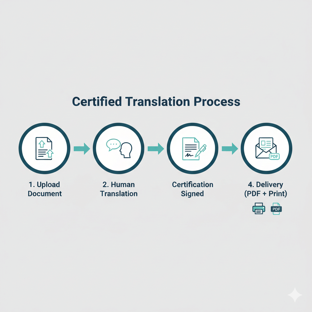 Steps to get a certified translation of a birth certificate for immigration.