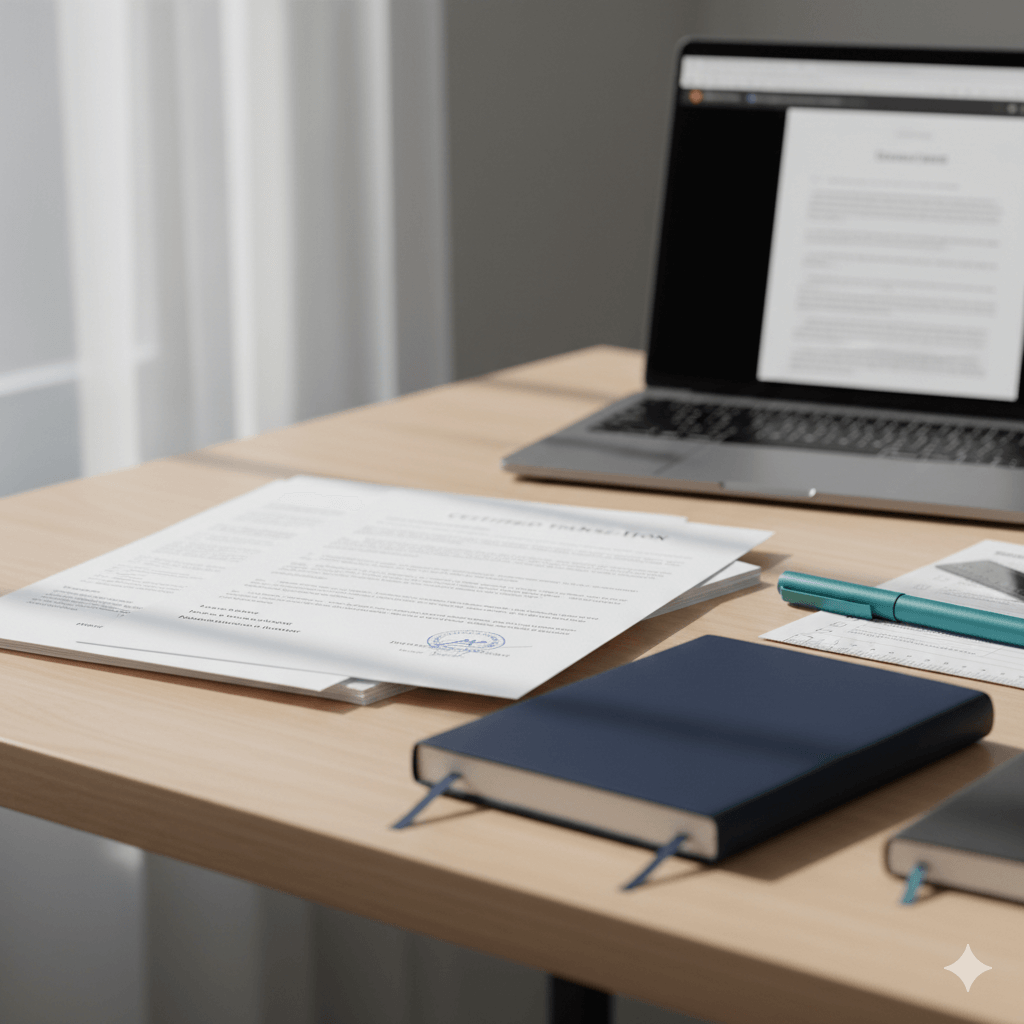 Translator review process ensuring a complete birth certificate translation for apostille and official use