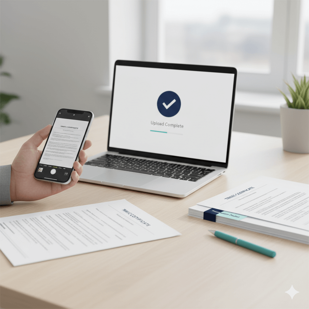 Uploading a birth certificate for certified translation online
