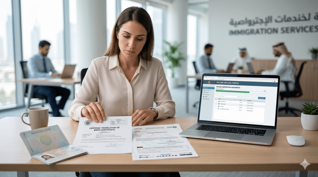 Applicant reviewing certified translations for Canada immigration submission