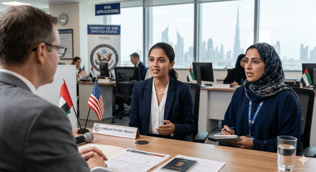 Visa interview with translator support