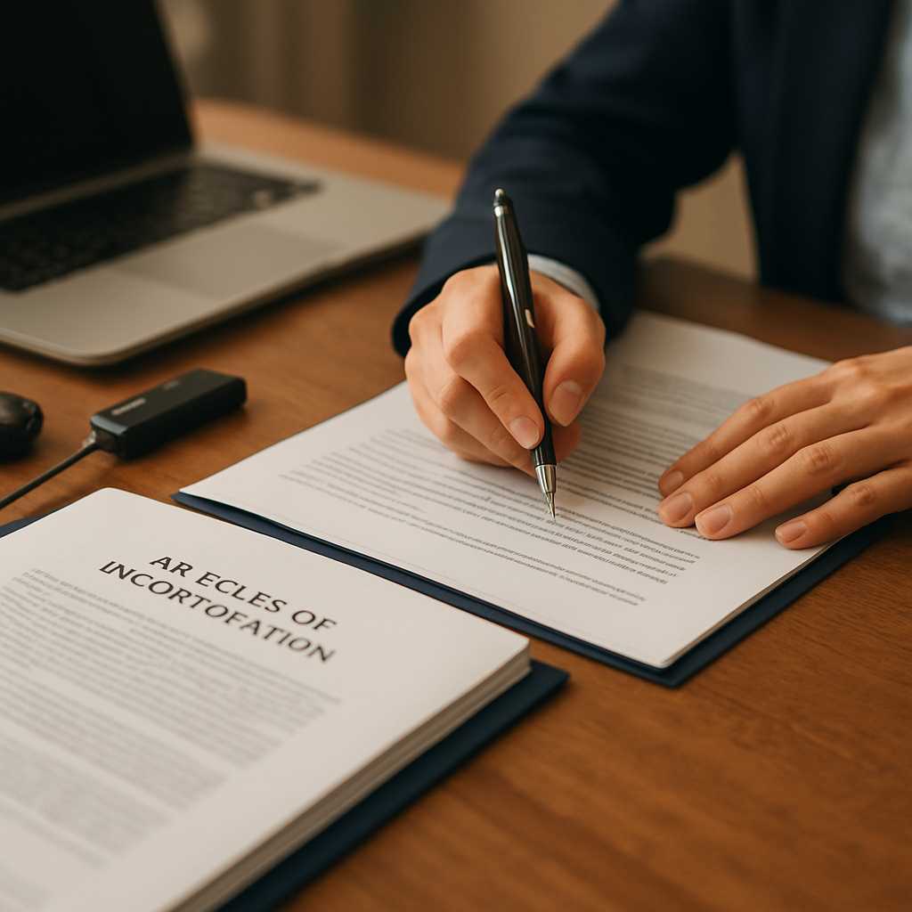 A professional setting featuring a close up of a translator's hands working on a document, with an o