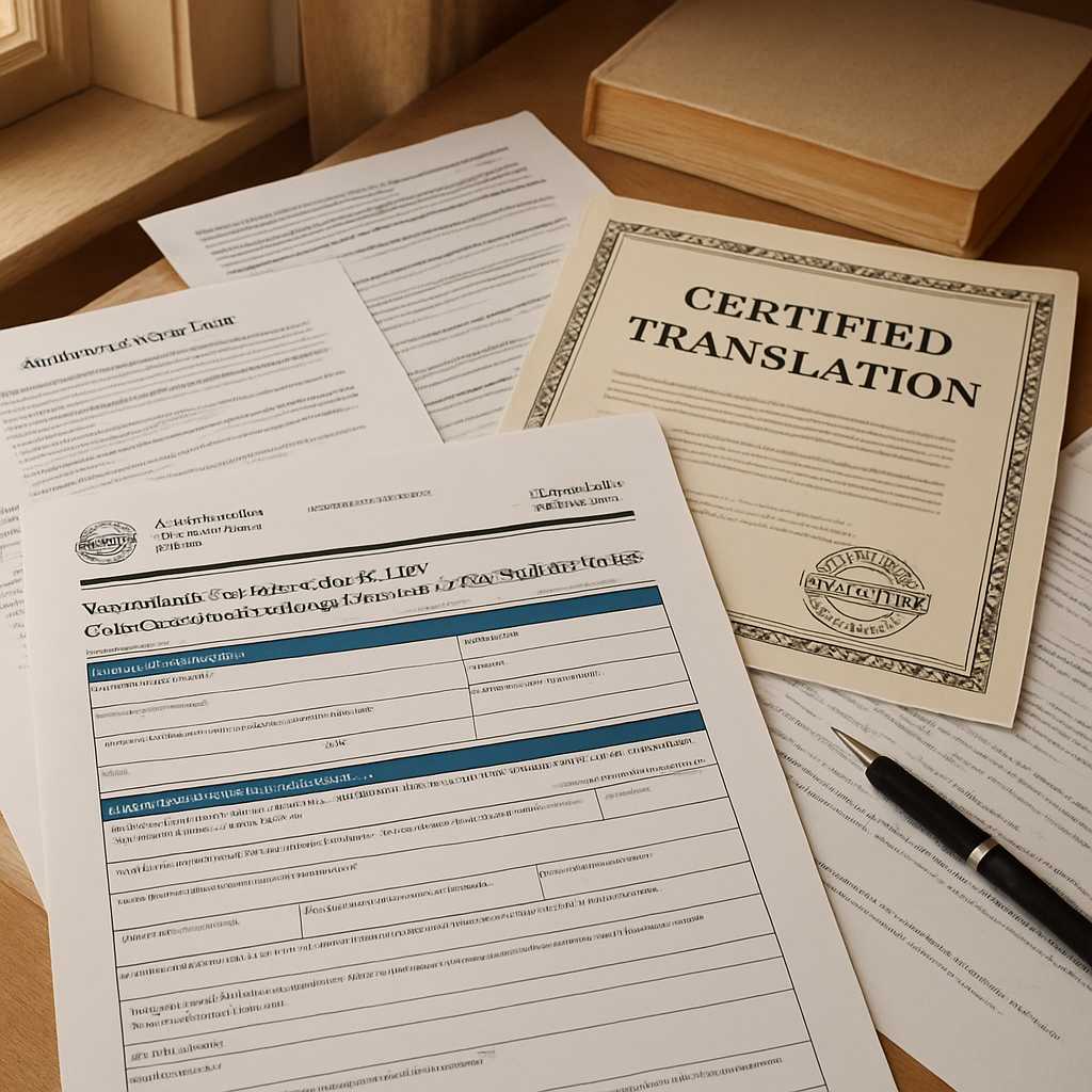 A detailed editorial photograph of a desk cluttered with immigration documents, including Form I 821