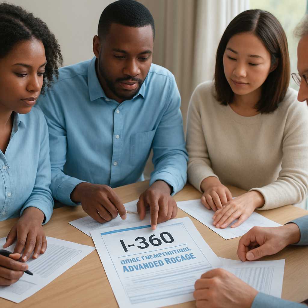 A professional image depicting a diverse group of individuals sitting around a table, reviewing and