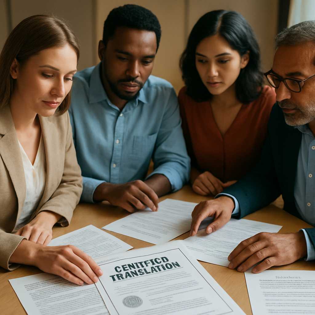 A professional image depicting a diverse group of individuals gathered around a table, reviewing and